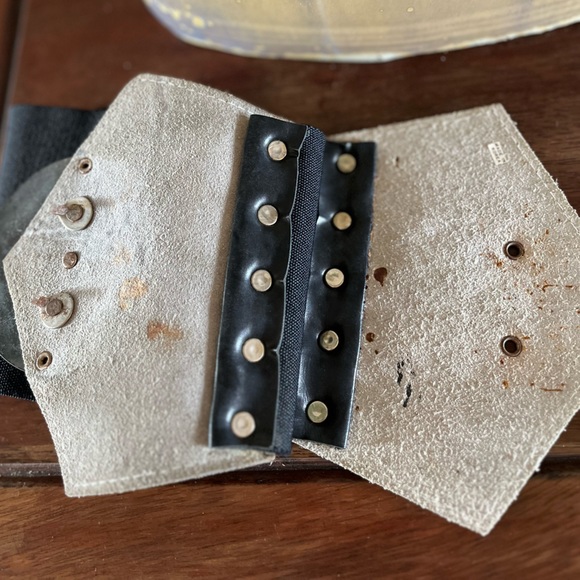 80’s elastic wide embellished buckle black belt - Picture 4 of 6